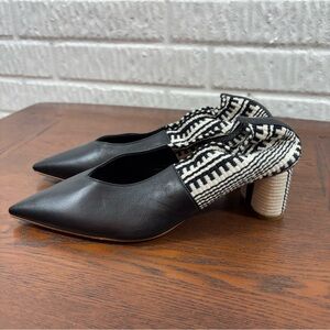 Antolina Women's Dalis Pointed-Toe Pumps Black‎ White Worn Once 36